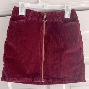 Mudd corduroy zip up pencil skirt - size 3 - burgundy